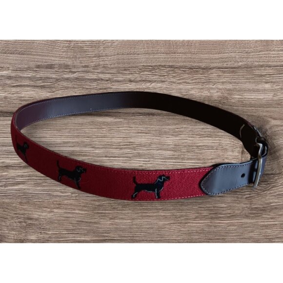 Womens Labrador Retriever Dog Red Belt Genuine Leather 36\